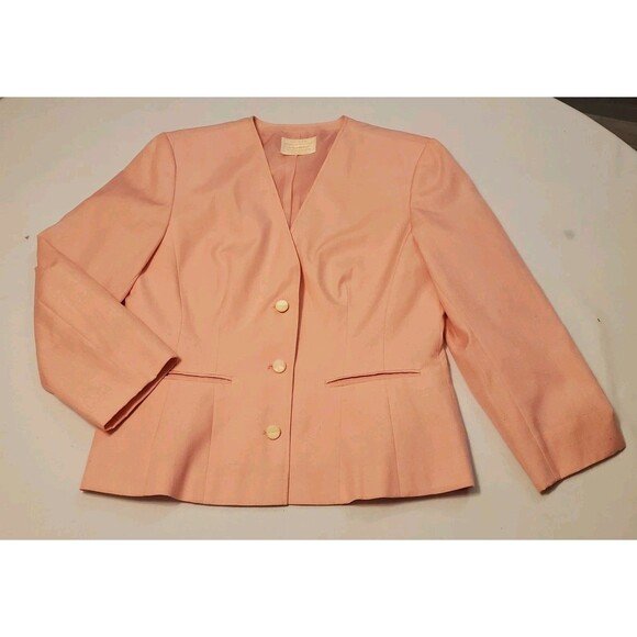 New Vintage Pendleton Silk Blend 2 Piece Midi Skirt Suit Sz 10/12 Pink Spring - Picture 13 of 16